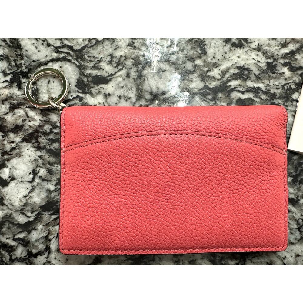 KATE SPADE MARGAUX Small Key Ring Wallet Refined Grain Peach Leather MSRP$98 - Picture 3 of 8